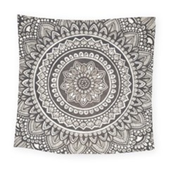 Mandala Circles Drawing Pattern Square Tapestry (large) by Semog4