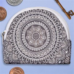 Mandala Circles Drawing Pattern Horseshoe Style Canvas Pouch by Semog4