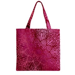 Pink Mandala Glitter Bohemian Girly Glitter Zipper Grocery Tote Bag by Semog4