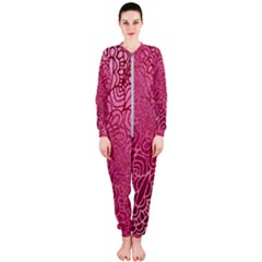 Pink Mandala Glitter Bohemian Girly Glitter Onepiece Jumpsuit (ladies) by Semog4