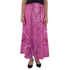 Pink Mandala Glitter Bohemian Girly Glitter Flared Maxi Skirt by Semog4