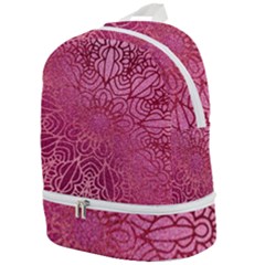 Pink Mandala Glitter Bohemian Girly Glitter Zip Bottom Backpack by Semog4