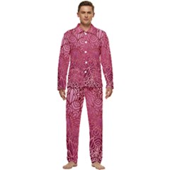 Pink Mandala Glitter Bohemian Girly Glitter Men s Long Sleeve Velvet Pocket Pajamas Set by Semog4