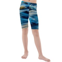 Waves Abstract Waves Abstract Kids  Mid Length Swim Shorts by Semog4