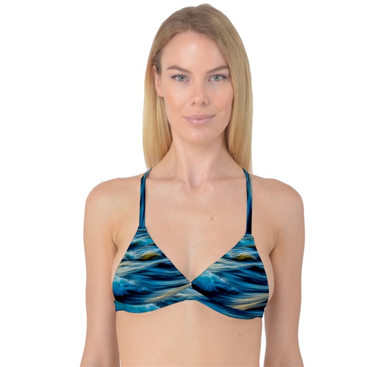 Waves Abstract Waves Abstract Reversible Tri Bikini Top