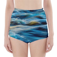 Waves Abstract Waves Abstract High-waisted Bikini Bottoms by Semog4