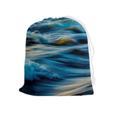 Waves Abstract Waves Abstract Drawstring Pouch (xl) by Semog4