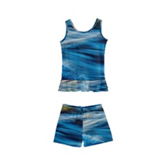 Waves Abstract Waves Abstract Kids  Boyleg Swimsuit by Semog4