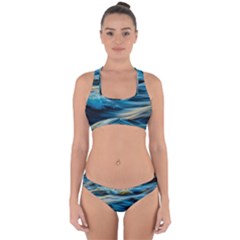 Waves Abstract Waves Abstract Cross Back Hipster Bikini Set by Semog4