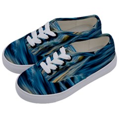 Waves Abstract Waves Abstract Kids  Classic Low Top Sneakers by Semog4