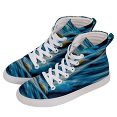 Waves Abstract Waves Abstract Women s Hi-top Skate Sneakers by Semog4