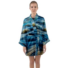 Waves Abstract Waves Abstract Long Sleeve Satin Kimono by Semog4