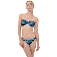 Waves Abstract Waves Abstract Classic Bandeau Bikini Set by Semog4