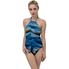 Waves Abstract Waves Abstract Go With The Flow One Piece Swimsuit by Semog4