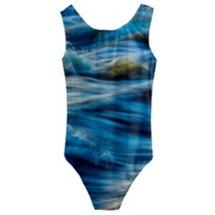 Waves Abstract Waves Abstract Kids  Cut-out Back One Piece Swimsuit by Semog4