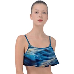 Waves Abstract Waves Abstract Frill Bikini Top by Semog4