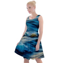 Waves Abstract Waves Abstract Knee Length Skater Dress by Semog4