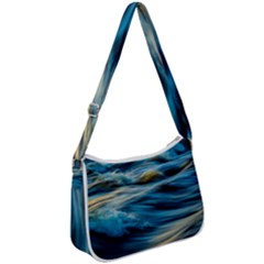 Waves Abstract Waves Abstract Zip Up Shoulder Bag by Semog4