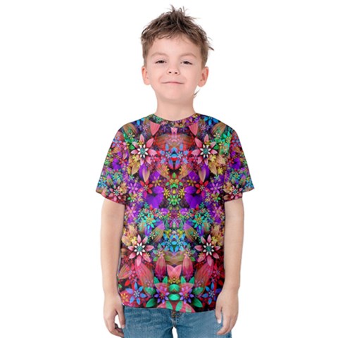 Flower Patterns Abstract Pattern Digital Art Kids  Cotton Tee by Semog4