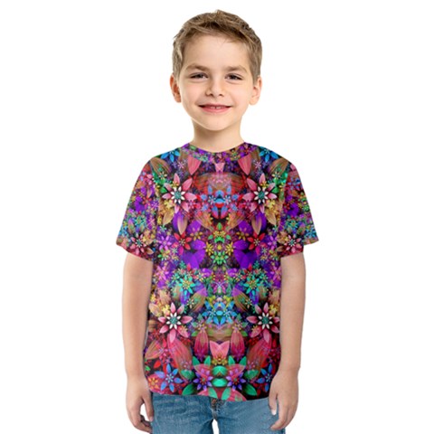 Flower Patterns Abstract Pattern Digital Art Kids  Sport Mesh Tee by Semog4