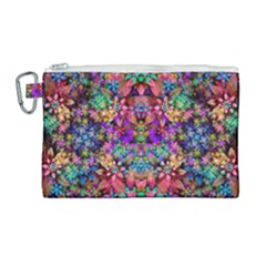 Flower Patterns Abstract Pattern Digital Art Canvas Cosmetic Bag (large) by Semog4