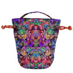 Flower Patterns Abstract Pattern Digital Art Drawstring Bucket Bag by Semog4