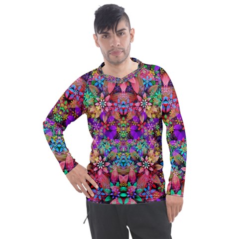 Flower Patterns Abstract Pattern Digital Art Men s Pique Long Sleeve Tee by Semog4