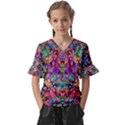 Flower Patterns Abstract Pattern Digital Art Kids  V-Neck Horn Sleeve Blouse View1