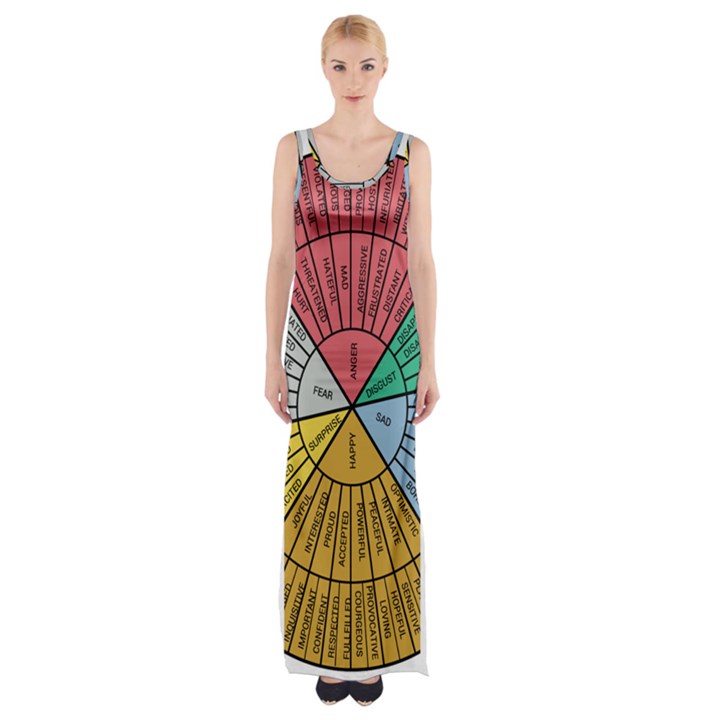 Wheel Of Emotions Feeling Emotion Thought Language Critical Thinking Thigh Split Maxi Dress