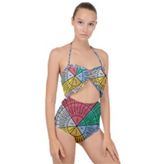 Wheel Of Emotions Feeling Emotion Thought Language Critical Thinking Scallop Top Cut Out Swimsuit by Semog4