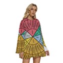 Wheel Of Emotions Feeling Emotion Thought Language Critical Thinking Round Neck Long Sleeve Bohemian Style Chiffon Mini Dress View3