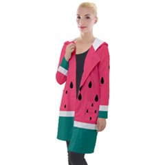 Watermelon Fruit Pattern Hooded Pocket Cardigan by Semog4