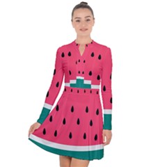 Watermelon Fruit Pattern Long Sleeve Panel Dress by Semog4