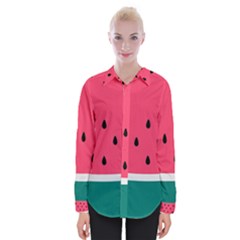 Watermelon Fruit Pattern Womens Long Sleeve Shirt