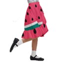 Watermelon Fruit Pattern Kids  Ruffle Flared Wrap Midi Skirt View3