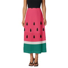 Watermelon Fruit Pattern Classic Midi Chiffon Skirt