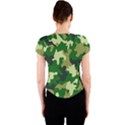 Green Military Background Camouflage Crew Neck Crop Top View2