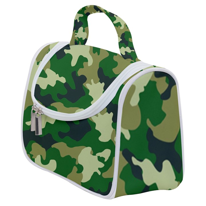 Green Military Background Camouflage Satchel Handbag