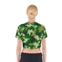 Green Military Background Camouflage Cotton Crop Top View2