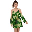 Green Military Background Camouflage Boho Dress View1