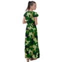 Green Military Background Camouflage Flutter Sleeve Maxi Dress View2