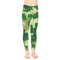 Green Military Background Camouflage Kids  Classic Winter Leggings by Semog4