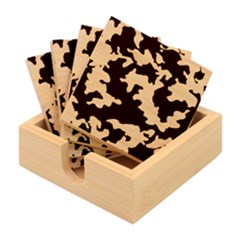 Green Military Background Camouflage Bamboo Coaster Set by Semog4