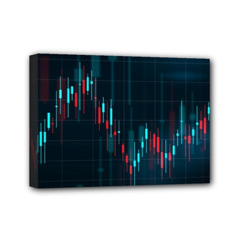 Flag Patterns On Forex Charts Mini Canvas 7  X 5  (stretched) by Semog4