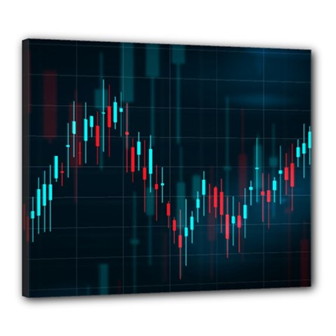 Flag Patterns On Forex Charts Canvas 24  X 20  (stretched) by Semog4