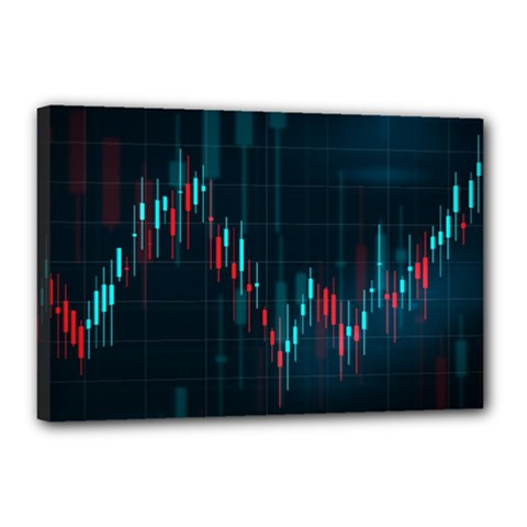 Flag Patterns On Forex Charts Canvas 18  X 12  (stretched) by Semog4