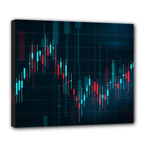 Flag Patterns On Forex Charts Deluxe Canvas 24  X 20  (stretched) by Semog4