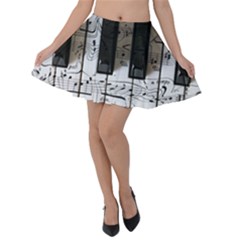 Music Piano Instrument Sheet Velvet Skater Skirt by Semog4