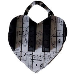 Music Piano Instrument Sheet Giant Heart Shaped Tote by Semog4