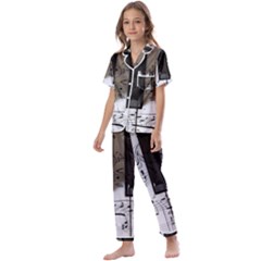 Music Piano Instrument Sheet Kids  Satin Short Sleeve Pajamas Set by Semog4